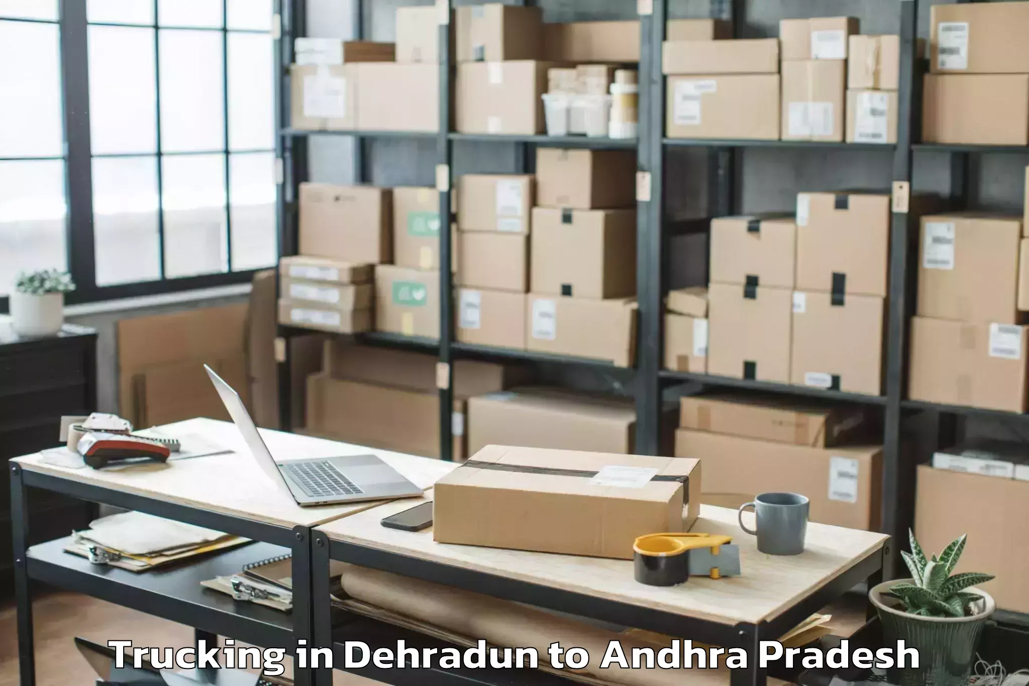 Book Dehradun to Muddanur Trucking Online